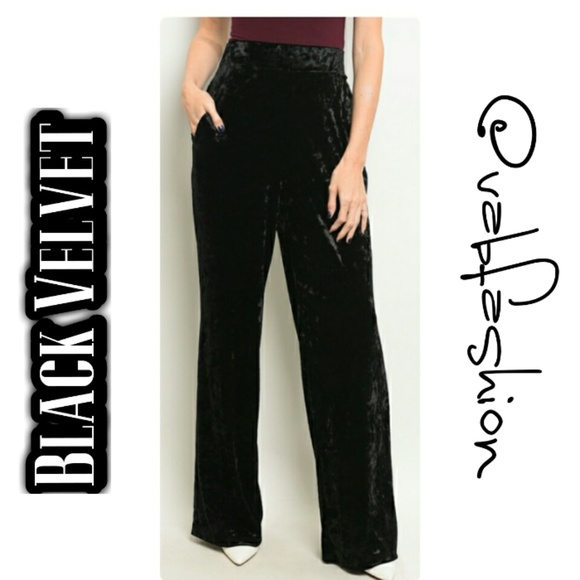 Vabfashion Pants - 🆑⚠1 SMALL LEFT!⚠ CRUSHED VELVET WIDE LEG PANTS!⛄